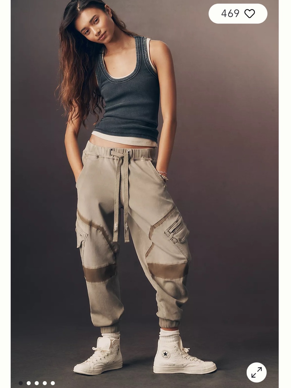NWOT Anthropologie Pilcro Distressed Knit Cargo Jogger